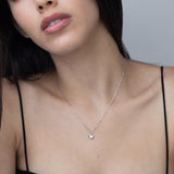 Collar colgante, Plata 925 bañada en rodio, Zirconia cúbica artificial