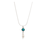 Collar colgante, Plata de Ley 925, Turquesa artificial, Perla Swarovski artificial