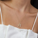 Collar colgante, Bañado en oro, Zirconia cúbica artificial
