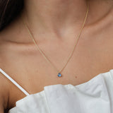 Collar colgante, Bañado en oro, Zirconia cúbica artificial