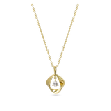 Collar colgante, Bañado en oro, Zirconia cúbica artificial