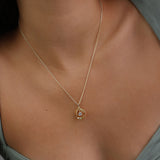 Collar colgante, Bañado en oro, Zirconia cúbica artificial