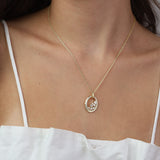 Collar colgante, Bañado en oro, Zirconia cúbica artificial