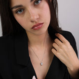 Collar colgante, Plata 925 bañada en rodio, Sin piedra