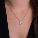 Collar colgante, Bañado en oro, Zirconia cúbica artificial