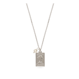 Collar colgante, Plata 925 bañada en rodio, Perla cultivada