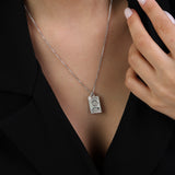 Collar colgante, Plata 925 bañada en rodio, Perla cultivada