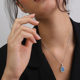 Collar colgante, Plata 925 con oro 9k, Calcedonia artificial