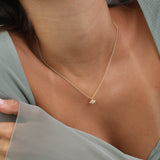 Collar colgante, Bañado en oro, Zirconia cúbica artificial