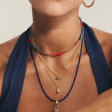 Collar colgante, Bañado en oro, Zirconia cúbica artificial