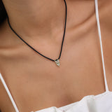 Collar colgante, Bañado en oro, Zirconia cúbica artificial