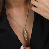 Collar colgante, Bañado en oro, Zirconia cúbica artificial