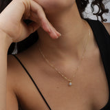 Collar colgante, Bañado en oro, Zirconia cúbica artificial