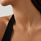 Collar colgante, Plata 925 bañada en rodio, Zirconia cúbica artificial