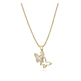 Collar colgante, Bañado en oro, Zirconia cúbica artificial