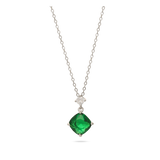 Collar colgante, Plata 925 bañada en rodio, Zirconia cúbica artificial