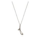 Collar colgante, Plata 925 bañada en rodio, Sin piedra