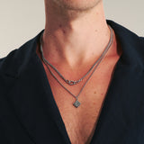 collar de hombre, Acero inoxidable, Sin piedra