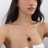 Collar colgante, Bañado en oro, Piedra ockita artificial