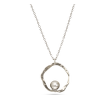Collar colgante, Plata 925 bañada en rodio, Perla Swarovski artificial