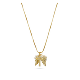Collar colgante, Bañado en oro, Zirconia cúbica artificial
