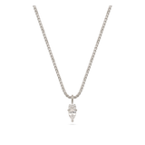 Collar colgante, Plata 925 bañada en rodio, Zirconia cúbica artificial