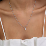 Collar colgante, Plata 925 bañada en rodio, Zirconia cúbica artificial