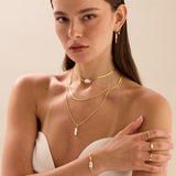 Collar colgante, Bañado en oro, Perla cultivada