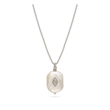 Collar colgante, Plata 925 bañada en rodio, Zirconia cúbica artificial, Perla cultivada