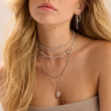 Collar colgante, Plata 925 bañada en rodio, Zirconia cúbica artificial, Perla cultivada