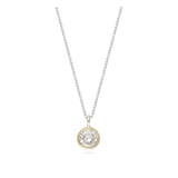 Collar colgante, Plata 925 con oro 9k, Zirconia cúbica artificial