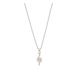 Collar colgante, Plata 925 con oro 9k, Zirconia cúbica artificial