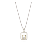 Collar colgante, Plata 925 con oro 9k, Zirconia cúbica artificial