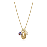 Collar colgante, Bañado en oro, Perla cultivada, Vidrio Murano artificial