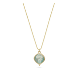 Collar colgante, Bañado en oro, Amazonita artificial