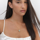Collar colgante, Bañado en oro, Amazonita artificial