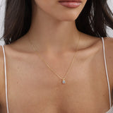 Collar colgante, Bañado en oro, Zirconia cúbica artificial
