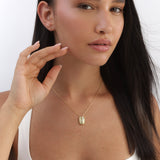 Collar colgante, Bañado en oro, Zirconia cúbica artificial