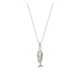 Collar colgante, Plata 925 bañada en rodio, Zirconia cúbica artificial