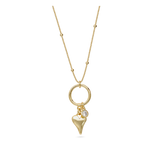 Collar colgante, Bañado en oro, Zirconia cúbica artificial