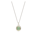 Collar colgante, Plata 925 con oro 9k, Calcedonia artificial