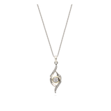 Collar colgante, Plata 925 con oro 9k, Zirconia cúbica artificial