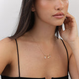 Collar colgante, Bañado en oro, Zirconia cúbica artificial