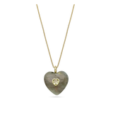 Collar colgante, Bañado en oro, Zirconia cúbica artificial, Labradorita artificial