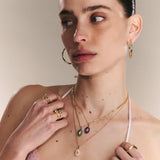 Collar colgante, Bañado en oro, Zirconia cúbica artificial, Cuarzo artificial