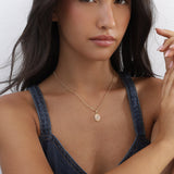 Collar colgante, Bañado en oro, Zirconia cúbica artificial, Cuarzo artificial