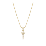 Collar colgante, Bañado en oro, Zirconia cúbica artificial