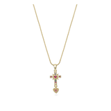 Collar colgante, Bañado en oro, Zirconia cúbica artificial