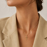 Collar colgante, Bañado en oro, Zirconia cúbica artificial