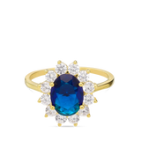 Anillo Delicado, Bañado en oro, Zirconia cúbica artificial